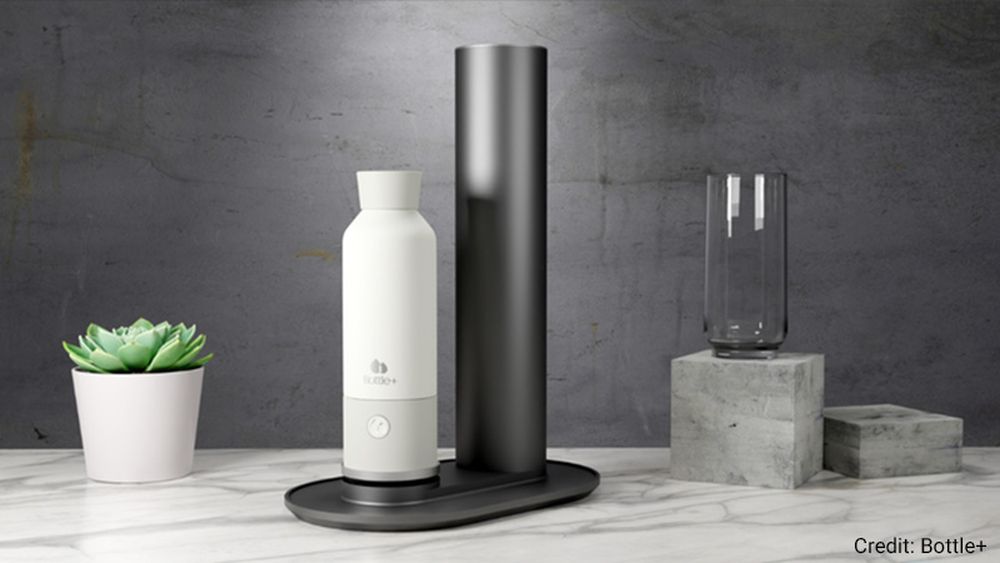 Bottle + - Do you want to see water with gas in any place?